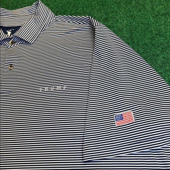 Fairway & Greene Other - Fairway & Greene Tech Trump National Polo (Black & White Striped / Size XXL)